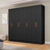 Guarda-Roupa Casal Liberdade 8 Portas 4 Gavetas Preto - Pnr Móveis