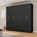 Guarda-Roupa Casal Liberdade 8 Portas 4 Gavetas Preto - Pnr Móveis