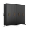 Guarda-Roupa Casal Liberdade 8 Portas 4 Gavetas Preto - Pnr Móveis
