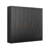 Guarda-Roupa Casal Liberdade 8 Portas 4 Gavetas Preto - Pnr Móveis
