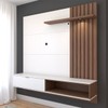 Painel para TV Até 60 Polegadas Caribe 1 Porta 1 Prateleira Off White/Nogueira Real - Panorama Móveis