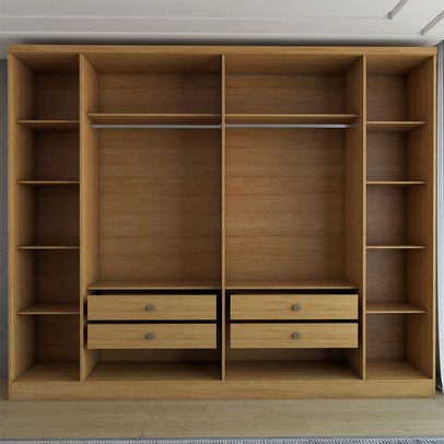 Guarda-Roupa Casal Velar 6 Portas 4 Gavetas Cinamomo/Off White - Panorama Móveis