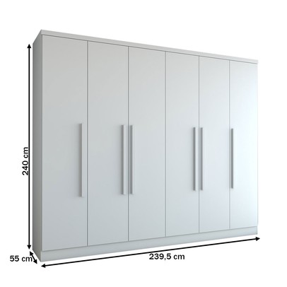 Guarda-Roupa Casal Velar 6 Portas 4 Gavetas Neve - Panorama Móveis