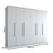 Guarda-Roupa Casal Velar 6 Portas 4 Gavetas Neve - Panorama Móveis