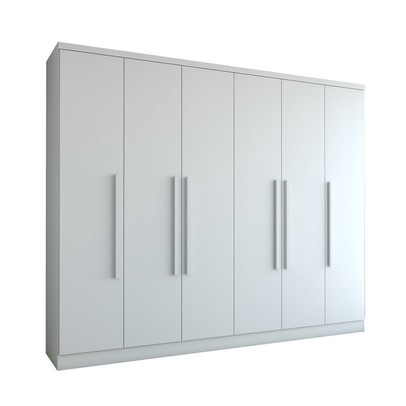 Guarda-Roupa Casal Velar 6 Portas 4 Gavetas Neve - Panorama Móveis