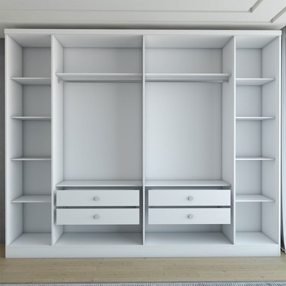 Guarda-Roupa Casal Velar 6 Portas 4 Gavetas Neve - Panorama Móveis