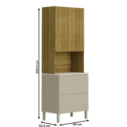 Paneleiro Art 3 Portas 1 Gaveta Freijó/Vanilla - Kits Paraná