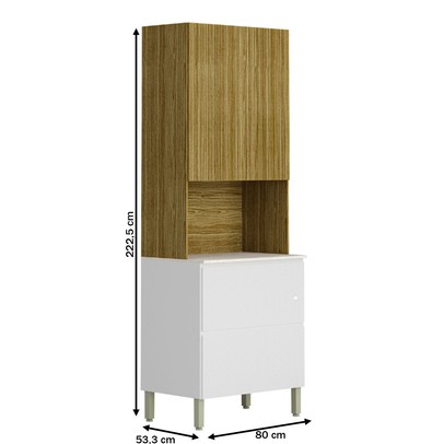 Paneleiro Art 3 Portas 1 Gaveta Freijó/ártico - Kits Paraná