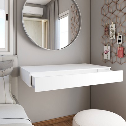 Penteadeira Suspensa Gavetão Branco - Panorama Móveis