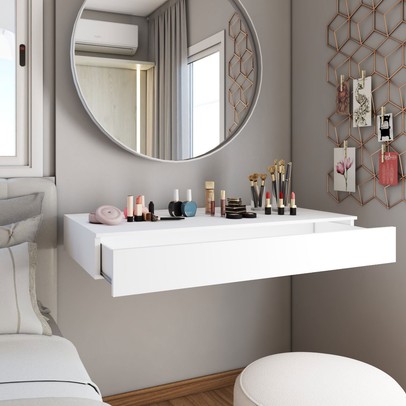 Penteadeira Suspensa Gavetão Branco - Panorama Móveis