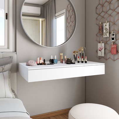 Penteadeira Suspensa Gavetão Branco - Panorama Móveis