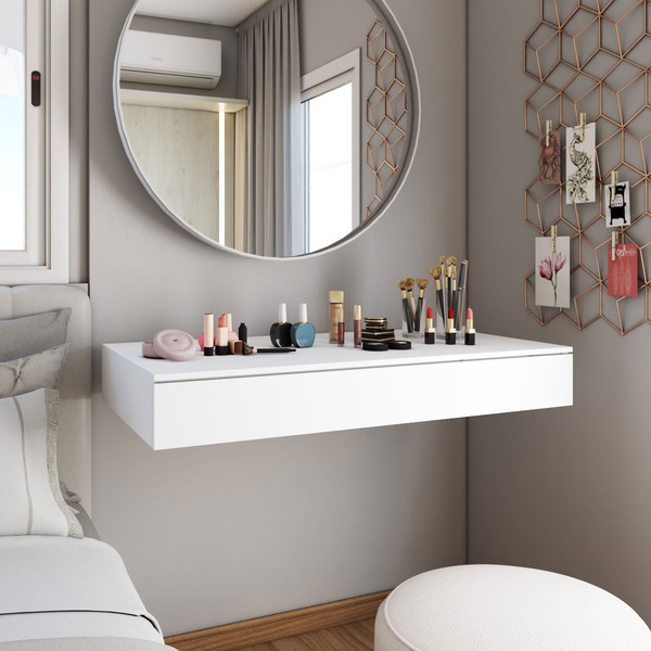 Penteadeira Suspensa Gavetão Branco - Panorama Móveis