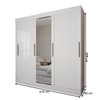 Guarda-Roupa Casal Katy 3 Portas 2 Gavetas com Espelho Branco - Pnr Móveis