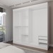 Guarda-Roupa Casal Katy 3 Portas 2 Gavetas com Espelho Branco - Pnr Móveis
