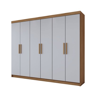 Guarda-Roupa Casal Aurora 6 Portas 2 Gavetas Marrocos/Off White - Panorama Móveis