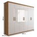 Guarda-Roupa Casal Capela 6 Portas 2 Gavetas Marrocos/Off White - Panorama Móveis