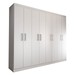 Guarda-Roupa Casal Ela e Ele 8 Portas 8 Prateleiras Malbec Branco Fosco - Panorama Móveis