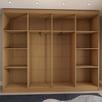 Guarda-Roupa Casal Ela e Ele 8 Portas 8 Prateleiras Cinamomo/Chumbo - Panorama Móveis