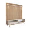 Rack com Painel para TV Até 75 Polegadas Cinema com Led 2 Gavetas Cinamomo/Off White - Panorama Móveis