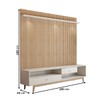 Rack com Painel para TV Até 75 Polegadas Cinema com Led 2 Gavetas Cinamomo/Off White - Panorama Móveis