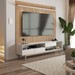 Rack com Painel para TV Até 75 Polegadas Cinema com Led 2 Gavetas Cinamomo/Off White - Panorama Móveis