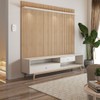 Rack com Painel para TV Até 75 Polegadas Cinema com Led 2 Gavetas Cinamomo/Off White - Panorama Móveis