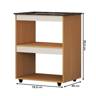 Armário de Cozinha para Cooktop São Paulo Nature/Off White - Panorama Móveis