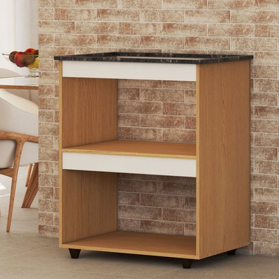 Armário de Cozinha para Cooktop São Paulo Nature/Off White - Panorama Móveis