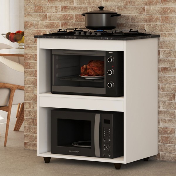 Armário de Cozinha para Cooktop São Paulo Branco - Panorama Móveis