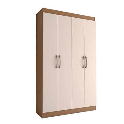 Sapateira Multiuso 20 Pares Sapato 4 Portas 8 Prateleiras Off White/Nogueira - Panorama Móveis