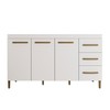 Balcão de Cozinha Completo 3 Portas 3 Gavetas Branco - Panorama Móveis