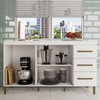 Balcão de Cozinha Completo 3 Portas 3 Gavetas Branco - Panorama Móveis
