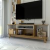 Rack para TV Até 75 Polegadas Retrô 2 Portas Nature/Off White - Panorama Móveis