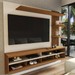 Painel para TV Até 65 Polegadas Ripado 2 Portas Freijó/Off White - Panorama Móveis