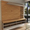 Painel para TV Até 65 Polegadas Ripado 2 Portas Amêndoa/Titânio- Panorama Móveis