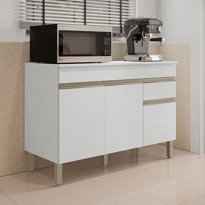 Balcão de Cozinha 120 Cm Line 3 Portas 1 Gaveta Supremo - Kits Paraná