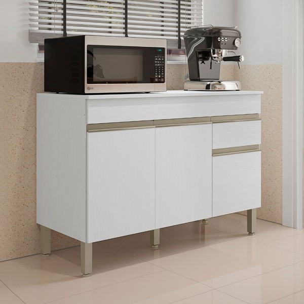 Balcão de Cozinha 120 Cm Line 3 Portas 1 Gaveta Supremo - Kits Paraná