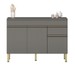 Balcão de Cozinha 120 Cm Line 3 Portas 1 Gaveta Gris - Kits Paraná