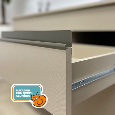 Balcão de Cozinha 120 Cm Line 3 Portas 1 Gaveta Gris - Kits Paraná