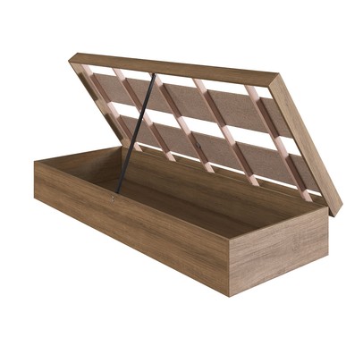 Cama de Solteiro Bogotá com Baú Mel - Art In Móveis