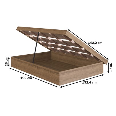 Cama Casal Bogotá com Baú Articulável Mel - Art In Móveis