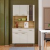 Armário de Cozinha Golden 6 Portas 1 Gaveta com Vidro Freijó/Soft - Kits Paraná