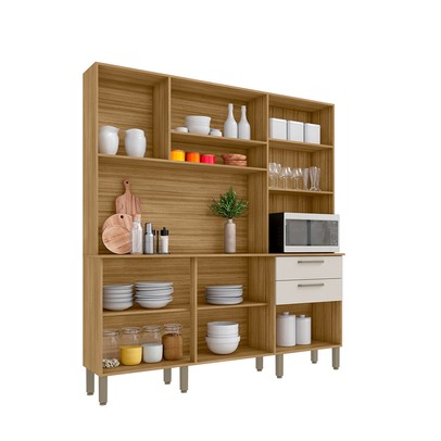 Cozinha Compacta Ferrara 6 Portas 2 Gavetas Freijó/Soft - Kits Paraná
