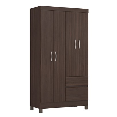 Guarda-Roupa Lótus 4 Portas 2 Gavetas Café Touch - Demóbile