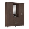 Guarda-Roupa Solteiro Pérsia 4 Portas 3 Gavetas com Espelho Café Touch - Demóbile