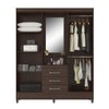 Guarda-Roupa Solteiro Pérsia 4 Portas 3 Gavetas com Espelho Café Touch - Demóbile