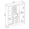 Guarda-Roupa Solteiro Pérsia 4 Portas 3 Gavetas com Espelho Café Touch - Demóbile