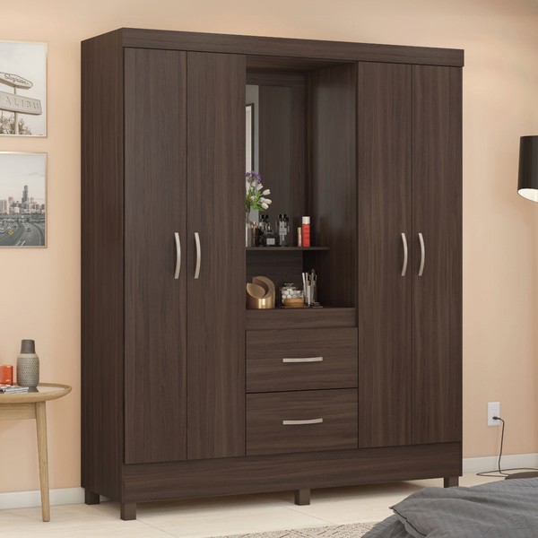 Guarda-Roupa Capelinha Lord 4 Portas Café Touch - Demóbile