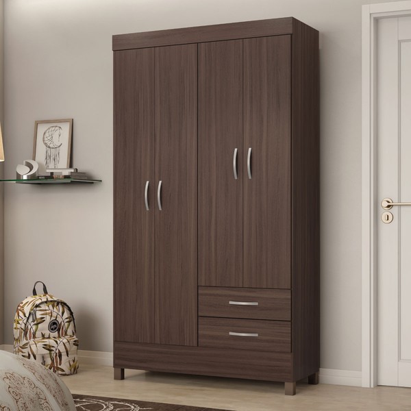 Guarda-Roupa Astro 4 Portas Café Touch - Demóbile