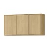 Armário Aéreo de Cozinha 120 Cm Gloria 3 Portas Castanho - Mx Móveis
